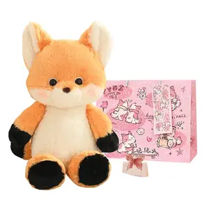 Коллекция бегущих милых маленьких животных плюшевые куклы Fox и Gray Wolf высотой 50см Dolls and bears dance