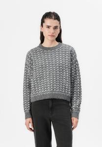 Джемпер Noisy May NMMAELYS O NECK, Charcoal Gray/Cloud Dancer/Grey