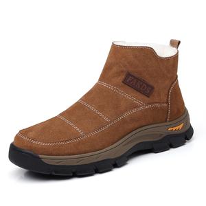 Повседневные кроссовки мужские высокие черно-коричневые GZZ, светло-бежевые