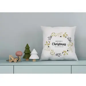 Декоративная подушка queence Carolina Наволочка, С Рождеством, белая, рождественский мотив, праздничная, зимняя Queence, Goldfarben + bedruckt