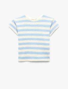 Koton Футболка в цвете экрю, светло-голубая