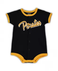 Новорожденные и младенцы, мальчики и девочки, черный комбинезон Pittsburgh Pirates в полоску Power Hitter Outerstuff