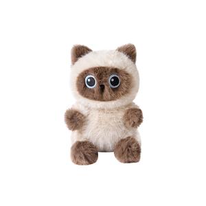Love Три цветка кот, Black Cat, Siamese, милый котенок, сидящий на ладони Treasure Dolls плюшевая кукла высота 15см
