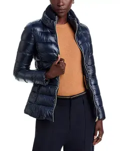 Iconico Claudia вязаное нейлоновое ультралегкое облегающее пуховое пальто Herno, синий