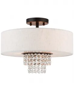 Полупотолочный светильник Carlisle на 3 лампы Livex, English Bronze