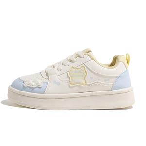 HUANQIU Водонепроницаемые устойчивые к истиранию балансировочные низкие кроссовки для скейтбординга Women's Blue Yellow