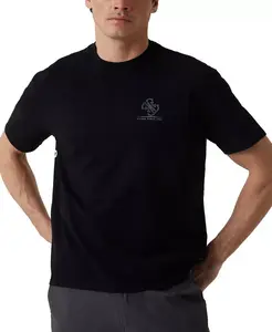 Мужская футболка Quattro G с эффектом поношенности и принтом, свободного кроя Guess, черный