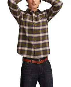 Мужская фланелевая рубашка с длинным рукавом Cloud Soft Lucky Brand, зеленый