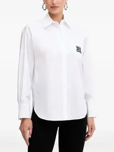 Рубашка с длинными рукавами и логотипом Ermanno Scervino, белый