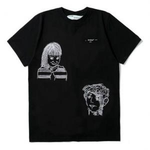 Футболка c/o virgil abloh small character pattern printing short sleeve ordinary version black Off-White, черный