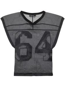 DSQUARED2 рубашка с рукавами кап и перфорацией, черный