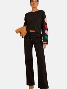 Love & roses Свитер в черном цвете