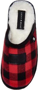 Домашние тапочки Lucky Brand для мальчиков с клетчатым узором - уют и комфорт с стильным клетчатым дизайном, красный