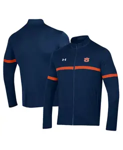 Мужская синяя толстовка Auburn Tigers 2023 Assist Warm Up на молнии Under Armour