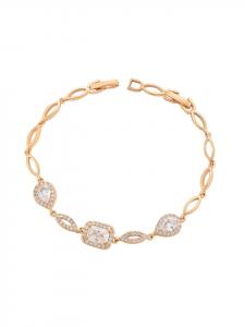 Faina Женский браслет с кристаллами, розовое золото, белый