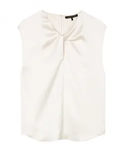 Атласный топ с узлом Luisa Cerano, бежевый