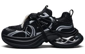 Kappa Повседневные кроссовки low top chunky для женщин, цвет black silver