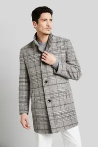 Шерстяное пальто bugatti клетчатого дизайна, серый