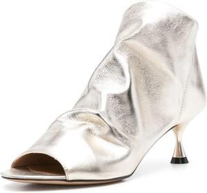 Женские ботильоны YDN с открытым носком, на низком каблуке-кубике, с задней молнией, стильные короткие ботинки для вечеринок и повседневной носки, на осень и зиму, размеры 4-16 US, Silver