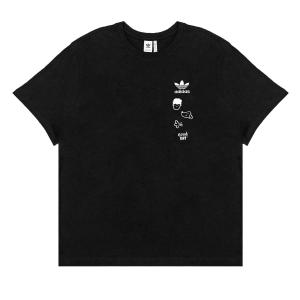 Футболка B+F TREFOIL American Vintage Logo Print Loose Fit с короткими рукавами и круглым вырезом мужская Adidas Originals, черный