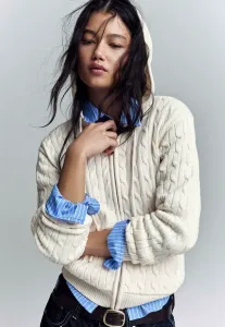 Толстовка на молнии крупной вязки Bershka, Beige