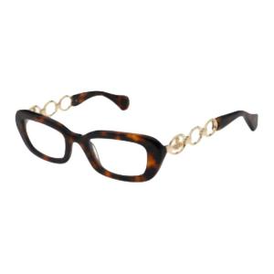 Пластиковая и металлическая прямоугольная оправа для очков унисекс Havana Vivienne Westwood