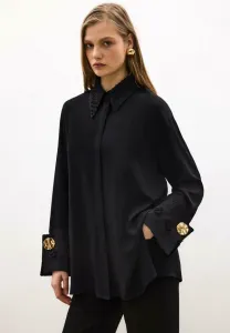 Блузка с цветочным принтом на пуговицах Touché Privé, Black