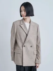 Твидовый двубортный пиджак Miesrohe, цвет Beg[037]