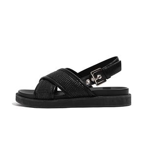 Old Meow Сандалии женские с одним ремешком, 4 см, черные