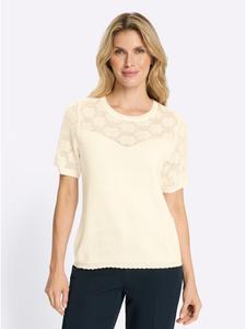 Sieh an! Ажурный свитер цвета экрю