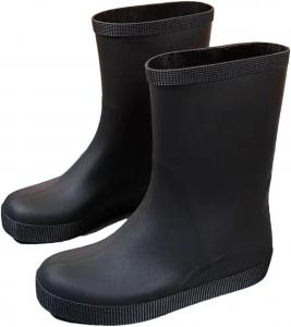 Мужские водонепроницаемые и противоскользящие ботинки для рыбалки, комфортные ПВХ ботинки, стойкие к износу, резиновые дождевые ботинки с низким каблуком для работы Generic, черный