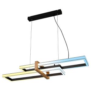 Подвесной светильник Briloner Bispo 2-flammig, алюминий / массив дуба - черный