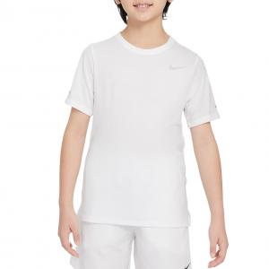 Nike Футболка dri fit miler белая детская