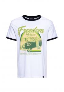 Футболка с культовым ретро-мотивом свободы и мира King Kerosin, белый