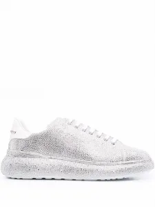 Кроссовки с кристаллами Philipp Plein, серебряный