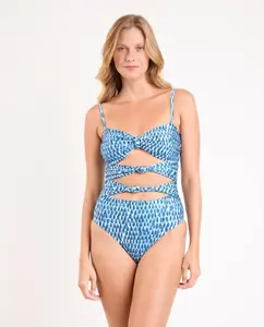 Женский купальник-бандо с принтом и подкладкой Río de Sol, синий