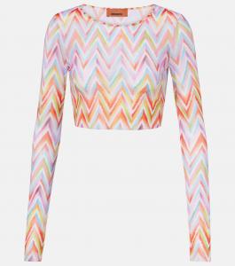 Короткий топ с шевроном Missoni, Multicolor Micro Chevron