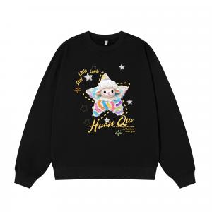 Свитшот с круглым вырезом Unisex HUANQIU, черный (fleece-lined)