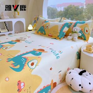 Yalu Простыня 160х230 см, хлопок, цвет Cute Dragon Yellow, мягкая и гладкая