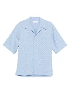 Рубашка с принтом Alexander McQueen, синий