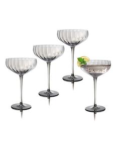 Современные бокалы для коктейлей, набор из 4 штук Qualia Glass, серый