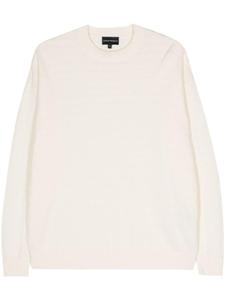 Джемпер с жаккардовым логотипом Emporio Armani, бежевый