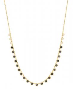 Колье с белыми (1/5 карата) и черными (1-5/8 карата) бриллиантами в 14-каратном желтом золоте EFFY Collection, Yellow Gold