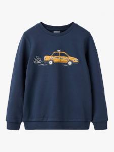 Детский свитшот с принтом такси из хлопка Polarn O. Pyret, Blue