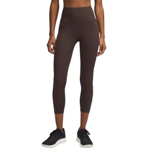 Тренировочные высокие ребристые укороченные леггинсы с длиной 23 дюйма Lululemon, Dark Coffee/Espresso