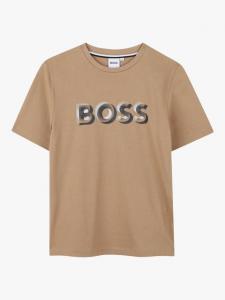 Детская футболка с коротким рукавом из хлопковой смеси и круглым вырезом HUGO BOSS