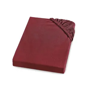 Простыня на резинке из тонкой фланели, 90 х 200 см, красная, 100% хлопок, для матрасов высотой до 23 см, для сна sleepling