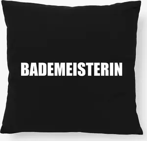 Подушка Huuraa с надписью Спасатель, подарочная, 40х40 см, с наполнителем, черный хлопок, декор в виде спасателя Hellweg Druckerei