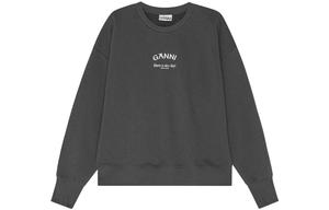 Футболка с принтом вулканического пепла Женская серая GANNI