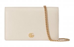 Gucci Женская кожаная сумка через плечо GG Marmont, мини-сумка-кроссбоди, белая